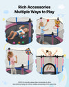 VEVOR 55" Trampoline for Kids, 4.6 FT Toddler Mini Trampoline, 132 lbs Capacity Indoor Outdoor Play Toys with Enclosure Net, Swing, and Basketball Hoop, Christmas Toys Birthday Gifts for Girls Boys