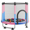 VEVOR 55" Trampoline for Kids, 4.6 FT Toddler Mini Trampoline, 132 lbs Capacity Indoor Outdoor Play Toys with Enclosure Net, Swing, and Basketball Hoop, Christmas Toys Birthday Gifts for Girls Boys