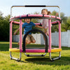VEVOR 60" Trampoline for Kids, 5 FT Toddler Mini Trampoline, 132 lbs Indoor Outdoor Play Toys with Enclosure Net and Adjustable Gymnastics Bar, Christmas Toys Birthday Gifts for Girls Boys