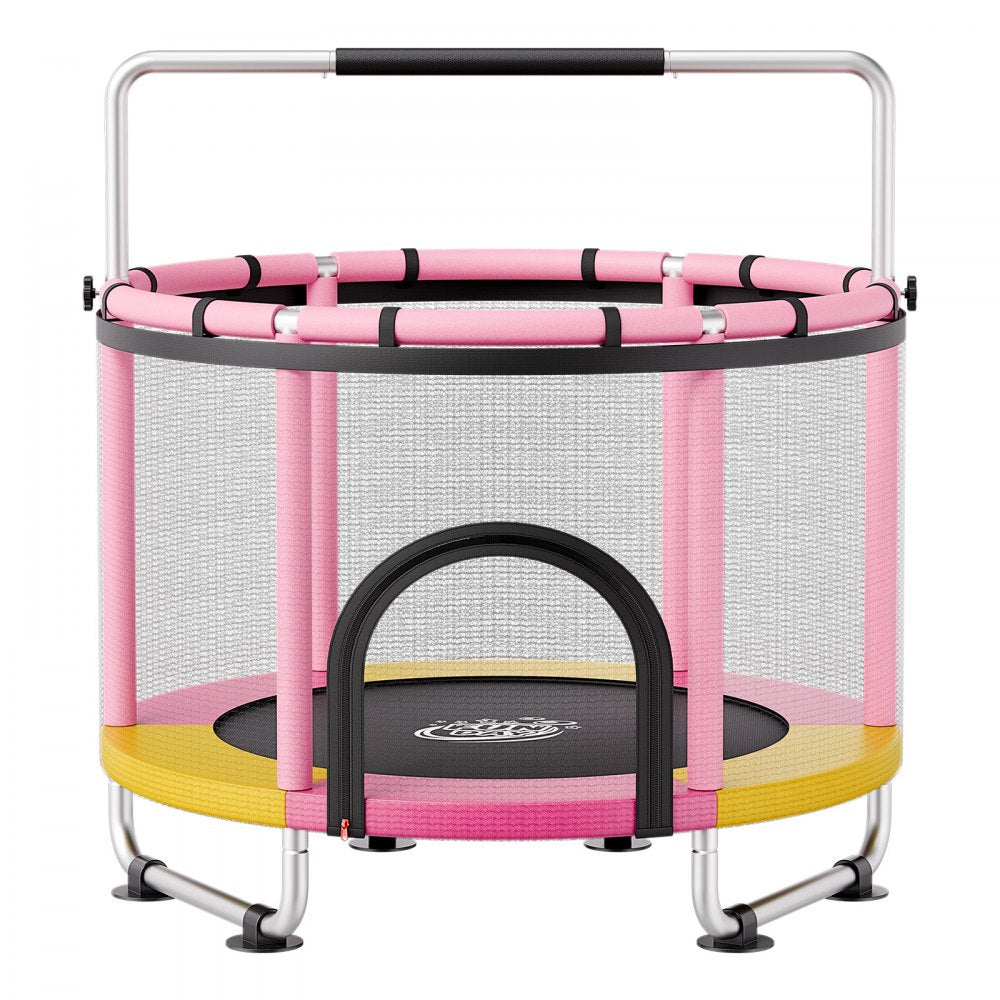 VEVOR 60" Trampoline for Kids, 5 FT Toddler Mini Trampoline, 132 lbs Indoor Outdoor Play Toys with Enclosure Net and Adjustable Gymnastics Bar, Christmas Toys Birthday Gifts for Girls Boys