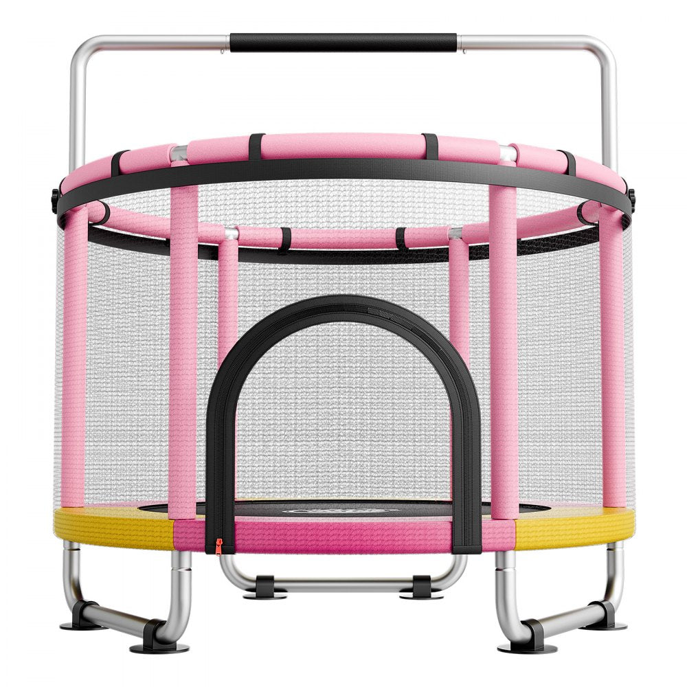 VEVOR 60" Trampoline for Kids, 5 FT Toddler Mini Trampoline, 132 lbs Indoor Outdoor Play Toys with Enclosure Net and Adjustable Gymnastics Bar, Christmas Toys Birthday Gifts for Girls Boys
