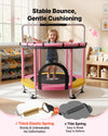 VEVOR 60" Trampoline for Kids, 5 FT Toddler Mini Trampoline, 132 lbs Indoor Outdoor Play Toys with Enclosure Net and Adjustable Gymnastics Bar, Christmas Toys Birthday Gifts for Girls Boys