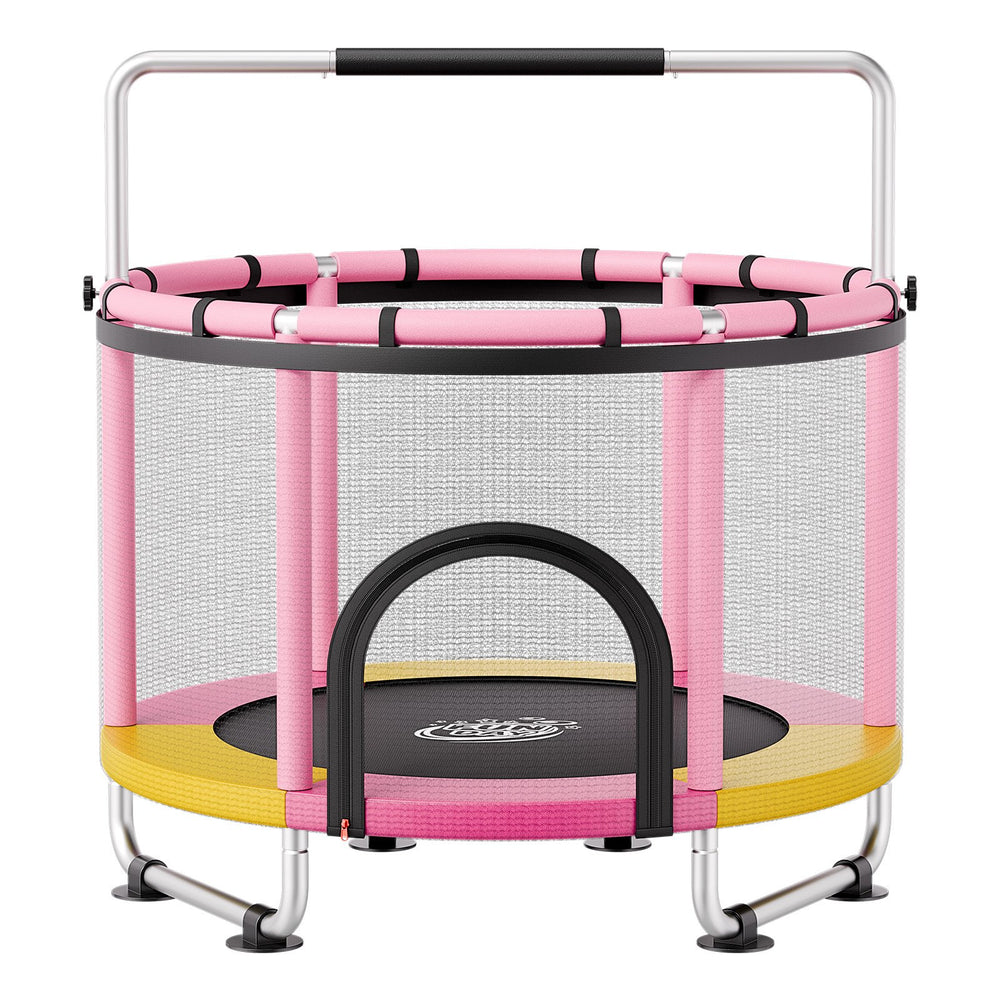 VEVOR 60" Trampoline for Kids, 5 FT Toddler Mini Trampoline, 132 lbs Indoor Outdoor Play Toys with Enclosure Net and Adjustable Gymnastics Bar, Christmas Toys Birthday Gifts for Girls Boys