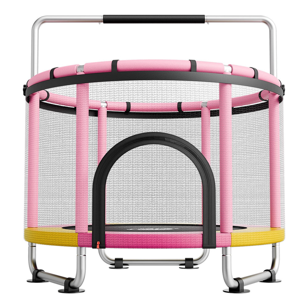 VEVOR 60" Trampoline for Kids, 5 FT Toddler Mini Trampoline, 132 lbs Indoor Outdoor Play Toys with Enclosure Net and Adjustable Gymnastics Bar, Christmas Toys Birthday Gifts for Girls Boys