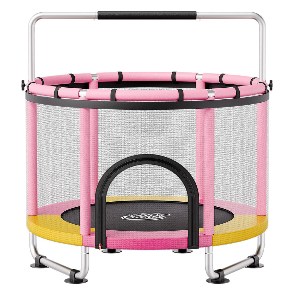 VEVOR 60" Trampoline for Kids, 5 FT Toddler Mini Trampoline, 132 lbs Indoor Outdoor Play Toys with Enclosure Net and Adjustable Gymnastics Bar, Christmas Toys Birthday Gifts for Girls Boys