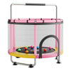 VEVOR 60" Trampoline for Kids, 5 FT Toddler Mini Trampoline, 132 lbs Indoor Outdoor Play Toys with Enclosure Net and Adjustable Gymnastics Bar, Christmas Toys Birthday Gifts for Girls Boys