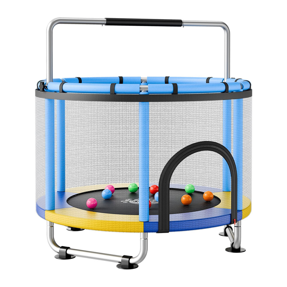 VEVOR 60" Trampoline for Kids, 5 FT Toddler Mini Trampoline, 132 lbs Indoor Outdoor Play Toys with Enclosure Net and Adjustable Gymnastics Bar, Christmas Toys Birthday Gifts for Girls Boys