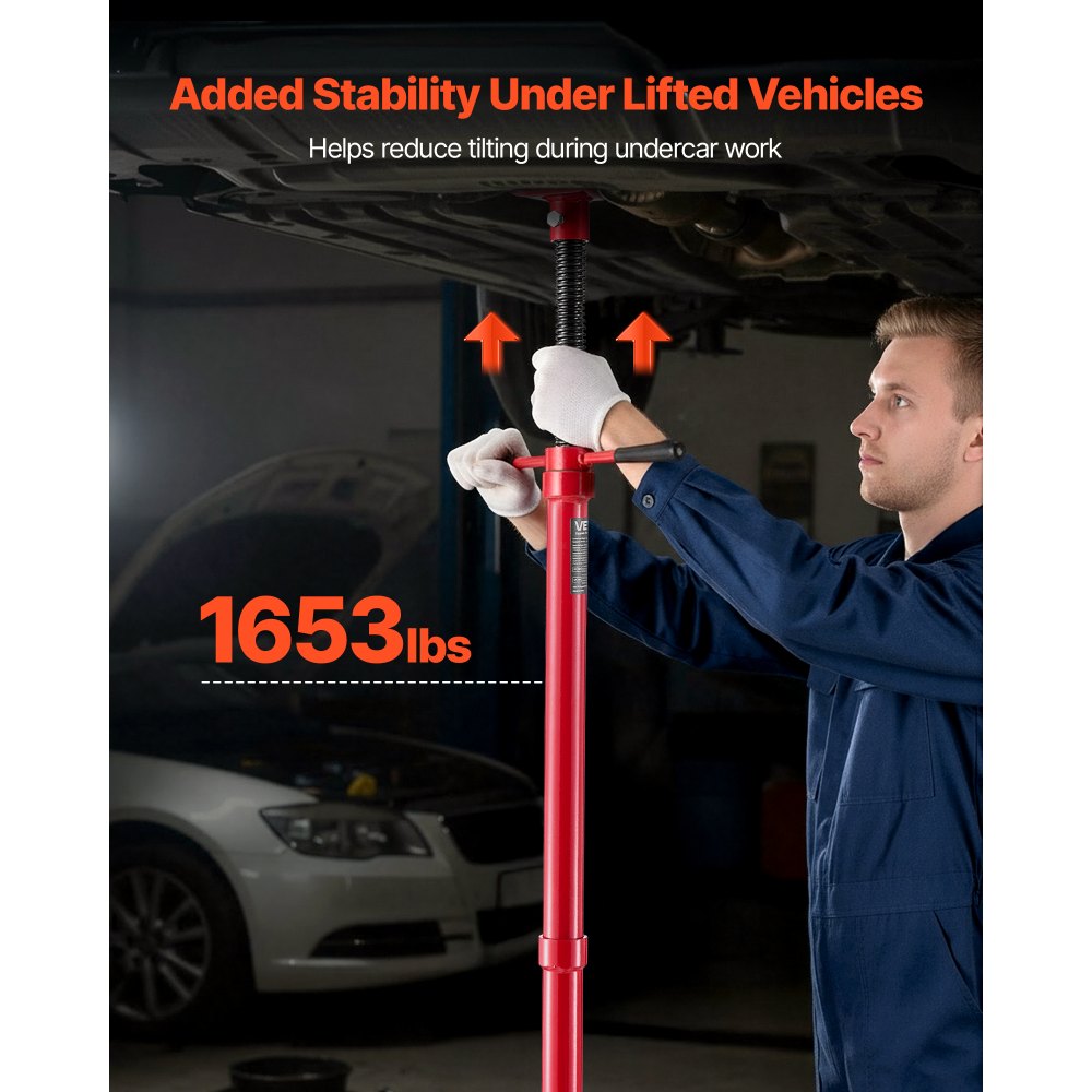 VEVOR Underhoist Support Stand, 3/4 Ton (1653 lbs) Capacity Under Hoist Jack Stand, Lifting from 51.97" to 80", Bearing Mounted Spin Handle, Foot Pedal, 12" Diameter Base, Support Vehicle Components