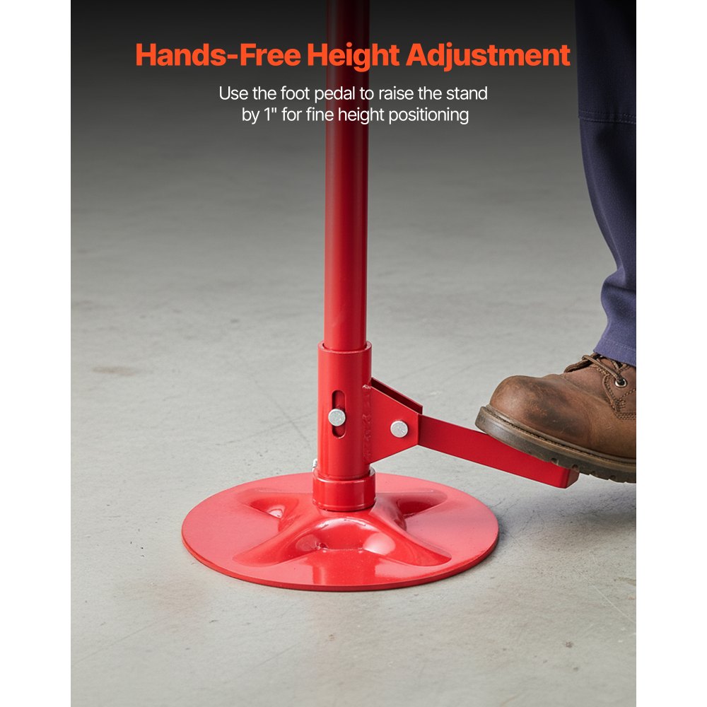 VEVOR Underhoist Support Stand, 3/4 Ton (1653 lbs) Capacity Under Hoist Jack Stand, Lifting from 51.97" to 80", Bearing Mounted Spin Handle, Foot Pedal, 12" Diameter Base, Support Vehicle Components