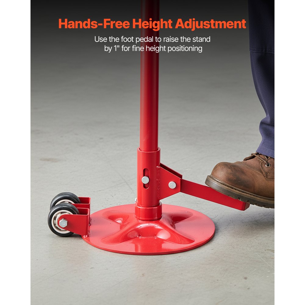 VEVOR Underhoist Support Stand, 3/4 Ton (1653 lbs) Capacity Under Hoist Jack Stand with Two Wheels, Lifting from 51.97" to 80", Bearing Mounted Spin Handle, Foot Pedal, Support Vehicle Components