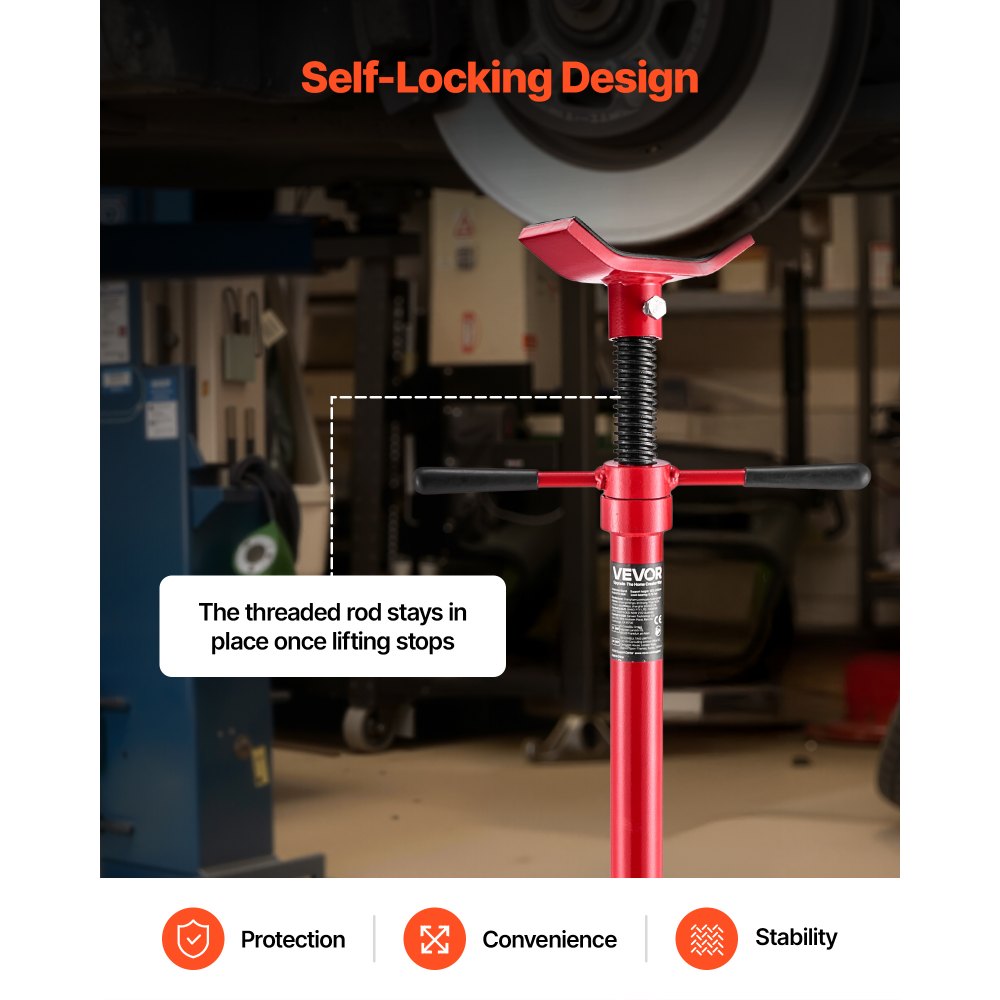 VEVOR Underhoist Support Stand, 3/4 Ton (1653 lbs) Capacity Under Hoist Jack Stand, Lifting from 54.02" to 83.86", Bearing Mounted Spin Handle, Self-Locking Threaded Screw, Support Vehicle Components