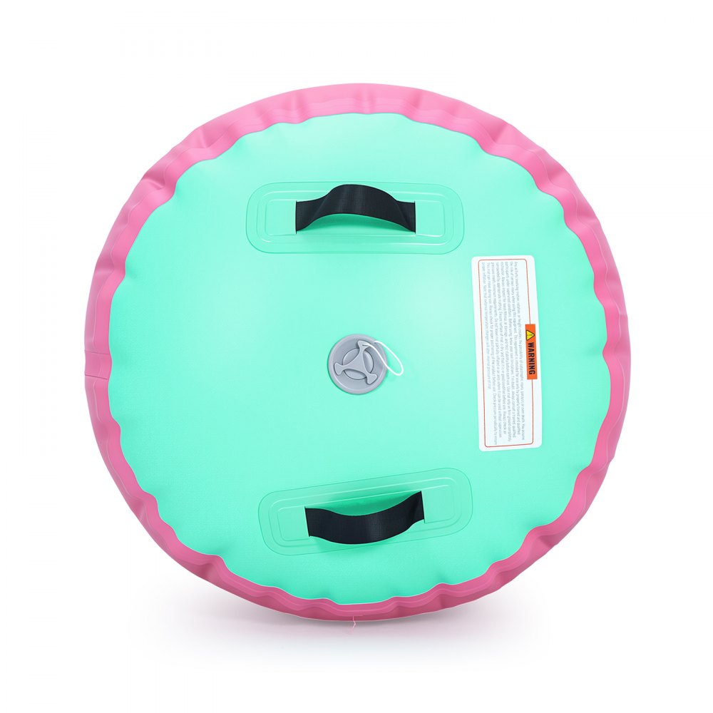 VEVOR Gymnastics Barrel Air Roller 23.6x40 in Inflatable Tumbling Air Mat, Octagon Tumbler Trainer with Electric Pump, Equipment for Back Handspring Training/Home Use/Gym/Yoga/Cheerleading, Pink