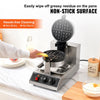 VEVOR Commercial Waffle Maker, 1 Piece per Batch, 1300W Round Waffle Iron, Non-Stick Waffle Baker Machine with 122-572℉ / 50-300℃ Temp Range Teflon-Coated Baking Pans Stainless Steel Body, 120V