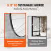 VEVOR Wall Mounted Makeup Mirror, 0.15" Thick, 30 in Mirror with Aluminium Alloy Frame & Explosion-Proof Film, Scratch-Resistant Mirror with Z-Shaped Bracket, Fit for Bathroom/Bedroom/Living Room