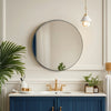 VEVOR Wall Mounted Makeup Mirror, 0.15" Thick, 30 in Mirror with Aluminium Alloy Frame & Explosion-Proof Film, Scratch-Resistant Mirror with Z-Shaped Bracket, Fit for Bathroom/Bedroom/Living Room