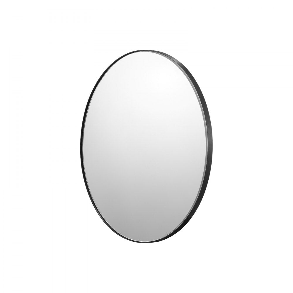 VEVOR Wall Mounted Makeup Mirror, 0.15" Thick, 30 in Mirror with Aluminium Alloy Frame & Explosion-Proof Film, Scratch-Resistant Mirror with Z-Shaped Bracket, Fit for Bathroom/Bedroom/Living Room