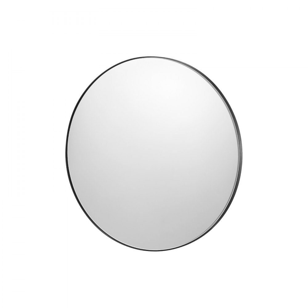 VEVOR Wall Mounted Makeup Mirror, 0.15" Thick, 30 in Mirror with Aluminium Alloy Frame & Explosion-Proof Film, Scratch-Resistant Mirror with Z-Shaped Bracket, Fit for Bathroom/Bedroom/Living Room