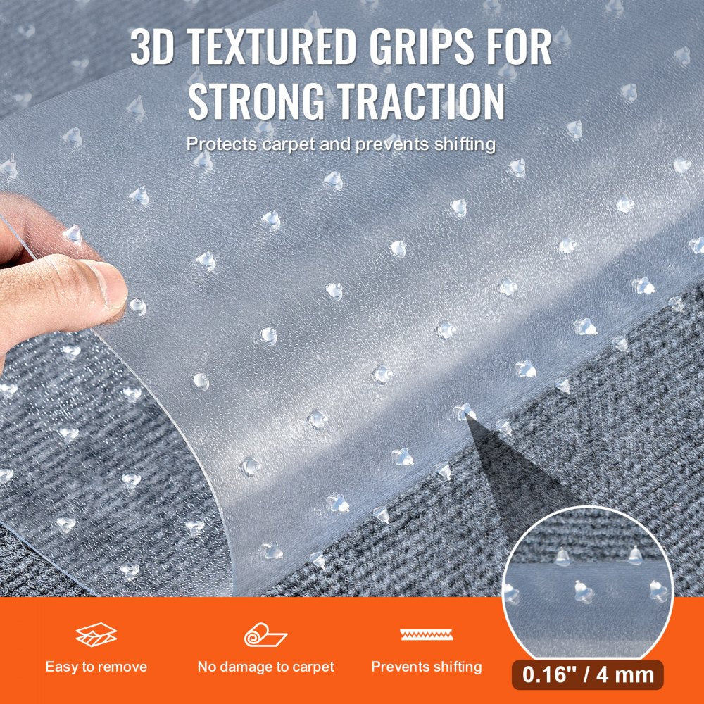 VEVOR Carpet Protector for Pets, 24" x 12' PVC Scratch-Proof Cat Carpet Protector for Doorway, Anti-Slip Cat Scratch Protector Mat, Easy to Cut Plastic Carpet Scratch Stopper, Cat Scratch Guard Carpet