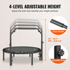 VEVOR Foldable Mini Trampoline, 40 Inch Fitness Rebounder, Max Load 330lbs Exercise Trampoline, Stable & Quiet Trampoline with 4 Level Height Adjustable Foam Handle, for Adults Indoor/Garden Workout