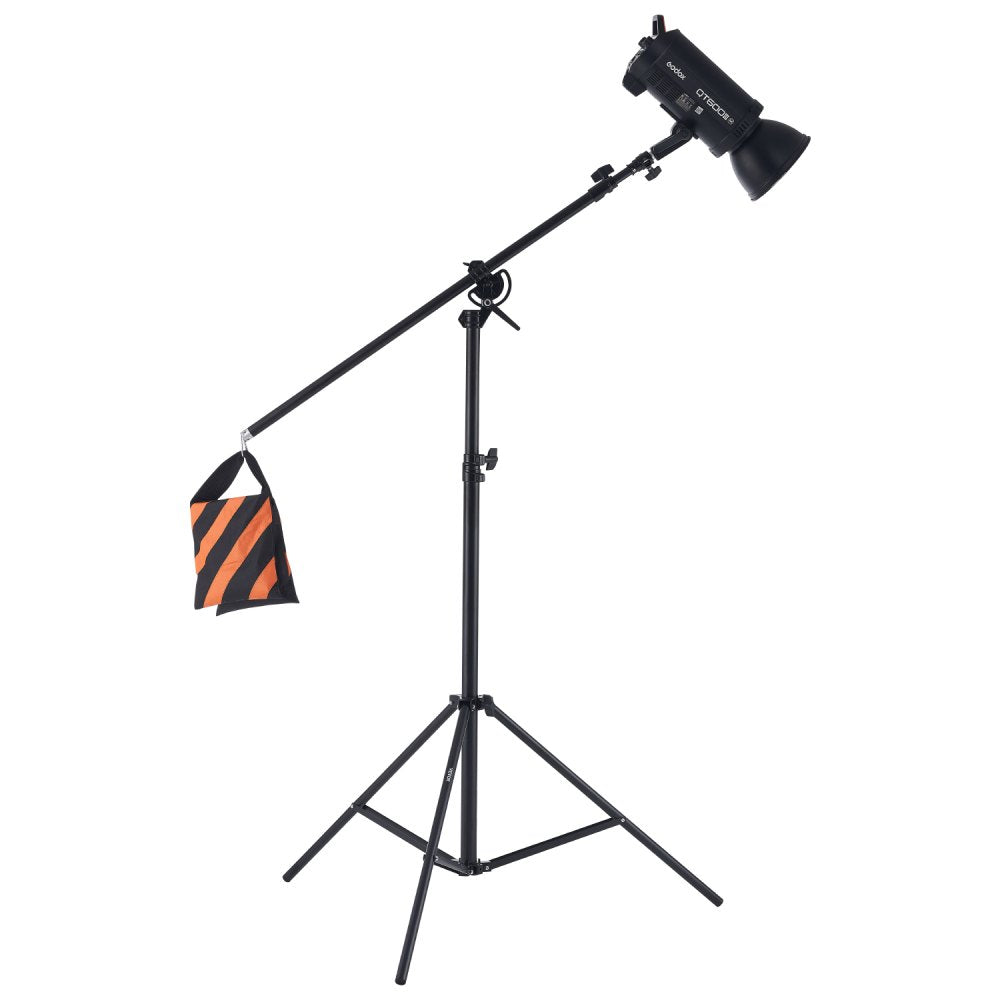 VEVOR Air Cushioned Aluminum Light Stand, Max Height 12.8 ft/390 cm, Adjustable Photography Stand with Boom Arm, Sandbag, Max Load 5kg, 1/4 in Screw for Softbox, Studio Flash, Umbrella, Ring Light