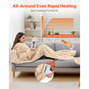 VEVOR Wearable Electric Heated Throw Blanket with Foot Pocket & Sleeves, Portable Robe Snuggie Blankets for Women, 10 Heating Levels, 12H Auto Shut-Off, Machine Washable, 50 x 70 inch, Beige