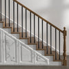 VEVOR Staircase Balusters 101 Pack, 36 In Aluminum Stair Balusters, 3/4 Inch Water-Proof Round Metal Spindle Railing, Hollow Deck Railing with Rail Caps & Screws for Stairs, Porch, Patio, Matte Black