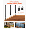 VEVOR 125 Pack Deck Balusters, 26 in Aluminum Railing Spindles, 3/4 in Diameter Hollow Round Metal Decking Stair Balusters with Connectors, Screws, for Deck, Porch & Staircase Railing Fence, Black