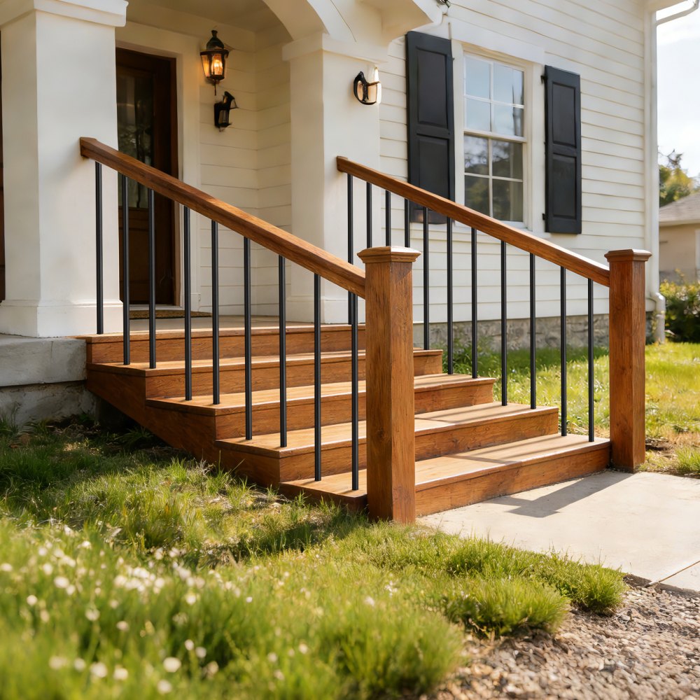 VEVOR 125 Pack Deck Balusters, 32 in Aluminum Railing Spindles, 3/4 in Diameter Hollow Round Metal Decking Stair Balusters with Connectors, Screws, for Deck, Porch & Staircase Railing Fence, Black