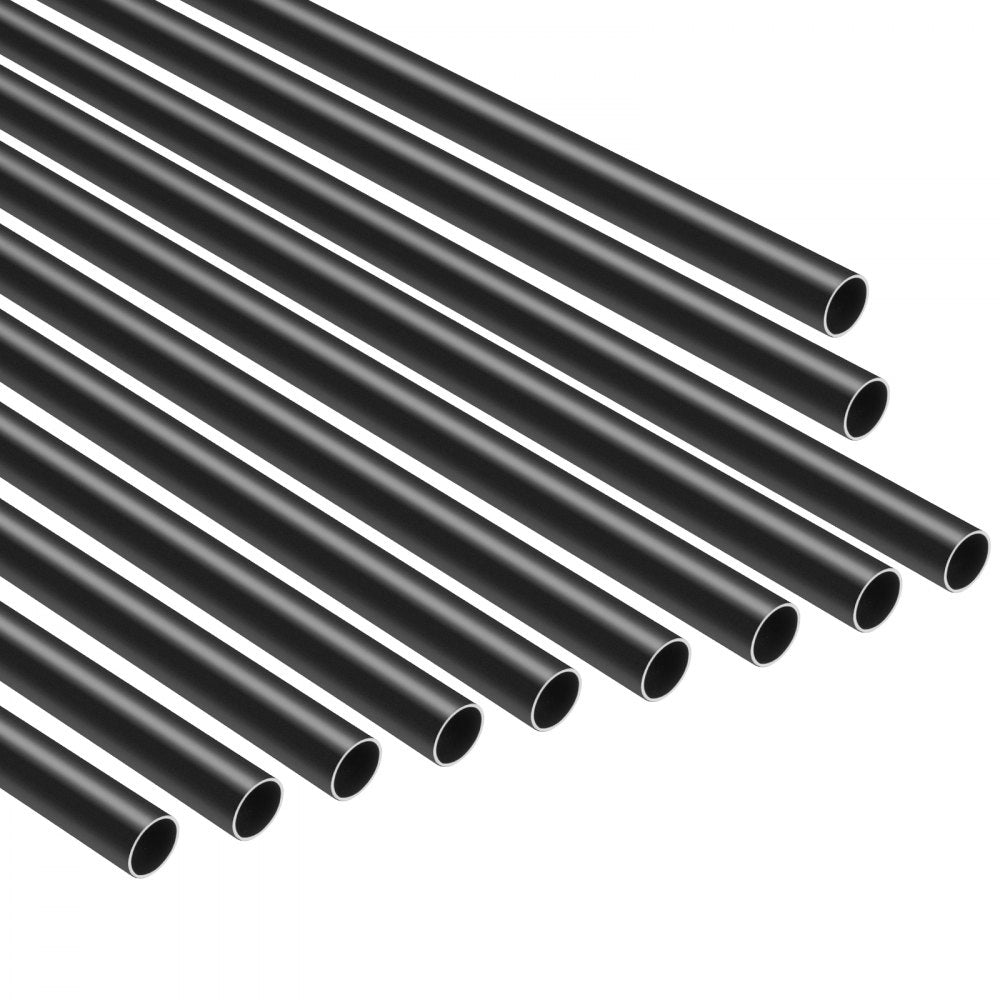 VEVOR Staircase Balusters 51 Pack, 26 In Aluminum Stair Balusters, 3/4 In Water-Proof Round Metal Spindle Railing, Hollow Deck Railing with Rail Caps & Screws for Stairs, Porch, Patio, Fence, Black