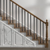 VEVOR Staircase Balusters 51 Pack, 32 In Aluminum Stair Balusters, 3/4 Inch Water-Proof Round Metal Spindle Railing, Hollow Deck Railing with Rail Caps & Screws for Stairs, Porch, Patio, Matte Black