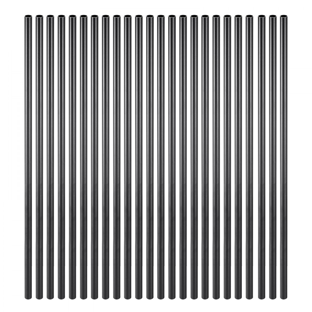 VEVOR Staircase Balusters 51 Pack, 32 In Aluminum Stair Balusters, 3/4 Inch Water-Proof Round Metal Spindle Railing, Hollow Deck Railing with Rail Caps & Screws for Stairs, Porch, Patio, Matte Black