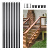 VEVOR Staircase Balusters 51 Pack, 32 In Aluminum Stair Balusters, 3/4 Inch Water-Proof Round Metal Spindle Railing, Hollow Deck Railing with Rail Caps & Screws for Stairs, Porch, Patio, Matte Black
