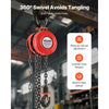 VEVOR Hand Chain Hoist, 1 Ton 2200 lbs Capacity, Manual Chain Block with Upgrade G70 Galvanized Chain, 10 ft Lifting Height, Heavy Duty Pulley Hoist for Garage Warehouse Automotive Machinery, Red