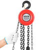 VEVOR Hand Chain Hoist, 1 Ton 2200 lbs Capacity, Manual Chain Block with Upgrade G70 Galvanized Chain, 8 ft Lifting Height, Heavy Duty Pulley Hoist for Garage Warehouse Automotive Machinery, Red