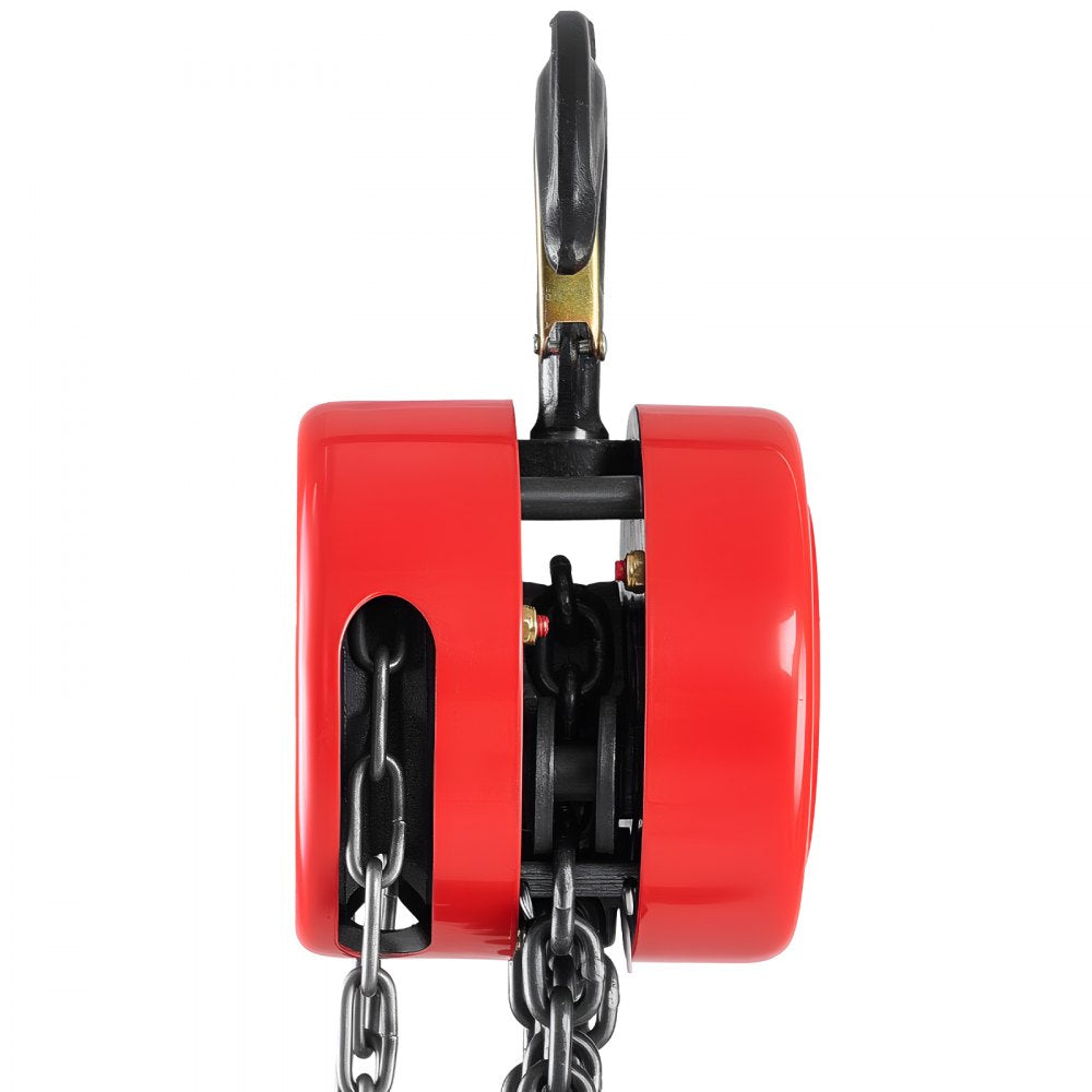 VEVOR Hand Chain Hoist, 1 Ton 2200 lbs Capacity, Manual Chain Block with Upgrade G70 Galvanized Chain, 8 ft Lifting Height, Heavy Duty Pulley Hoist for Garage Warehouse Automotive Machinery, Red