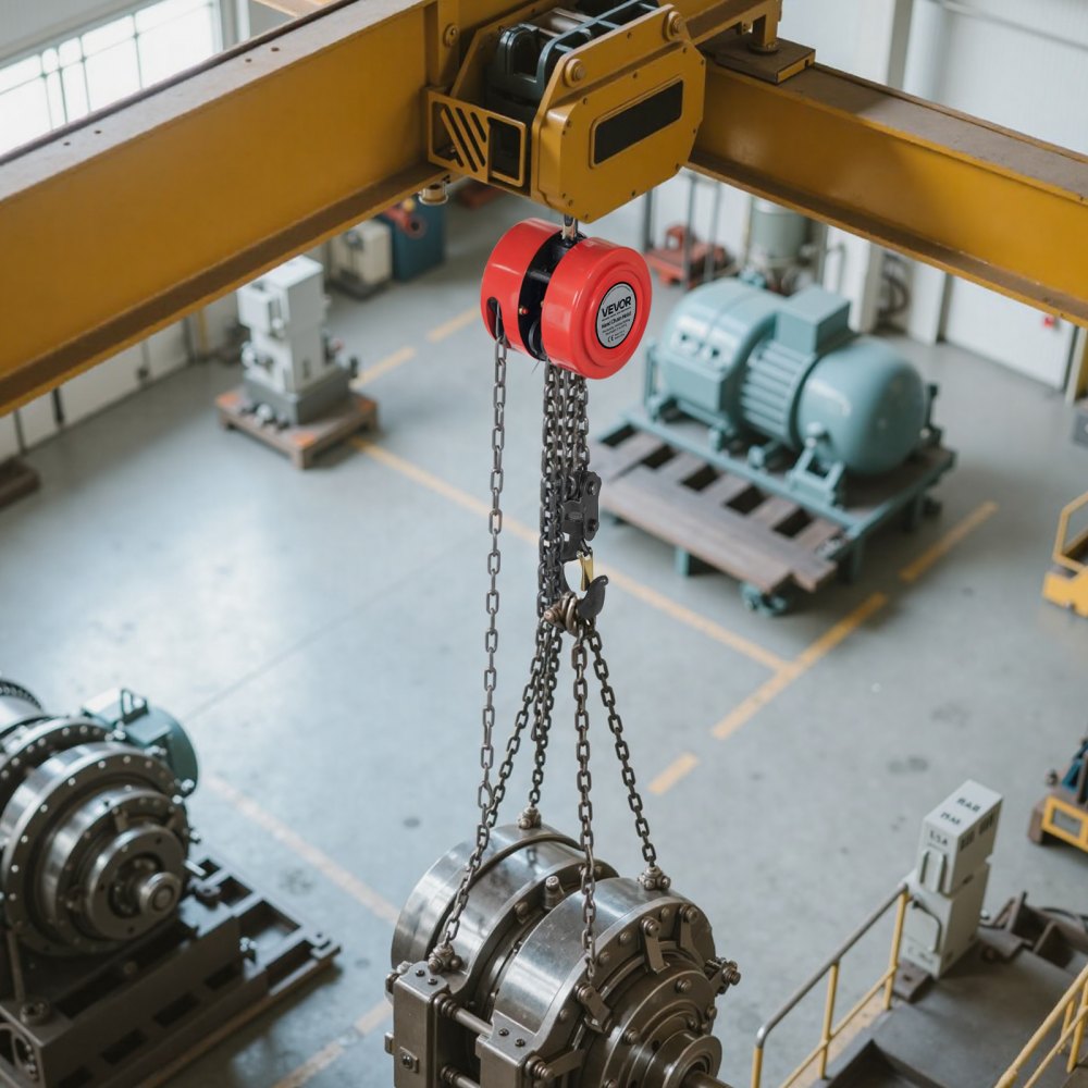 VEVOR Hand Chain Hoist, 2 Ton 4400 lbs Capacity, Manual Chain Block with Upgrade G70 Galvanized Chain, 10 ft Lifting Height, Heavy Duty Pulley Hoist for Garage Warehouse Automotive Machinery, Red
