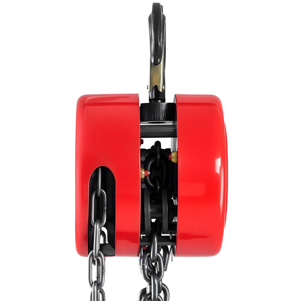VEVOR Hand Chain Hoist, 2 Ton 4400 lbs Capacity, Manual Chain Block with Upgrade G70 Galvanized Chain, 10 ft Lifting Height, Heavy Duty Pulley Hoist for Garage Warehouse Automotive Machinery, Red