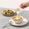 VEVOR Dinnerware Set, Service for 6 (18 PCS), Round Plates and Bowls Sets, Scratch Resistant Ceramic Dinner Ware, Dishwasher and Microwave Suitable Kitchen Dish, for Dessert Salad Soup Pasta, White