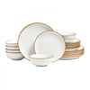 VEVOR Dinnerware Set, Service for 6 (18 PCS), Round Plates and Bowls Sets, Scratch Resistant Ceramic Dinner Ware, Dishwasher and Microwave Suitable Kitchen Dish, for Dessert Salad Soup Pasta, White