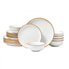 VEVOR Dinnerware Set, Service for 6 (18 PCS), Round Plates and Bowls Sets, Scratch Resistant Ceramic Dinner Ware, Dishwasher and Microwave Suitable Kitchen Dish, for Dessert Salad Soup Pasta, White