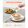 VEVOR Dinnerware Set, Service for 4 (12 PCS), Round Plates and Bowls Sets, Scratch Resistant Ceramic Dinner Ware, Dishwasher and Microwave Suitable Kitchen Dish, for Dessert Salad Soup Pasta, White