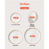 VEVOR Dinnerware Set, Service for 8 (32 PCS), Round Plates and Bowls Sets, Scratch Resistant Ceramic Dinner Ware, Dishwasher and Microwave Suitable Kitchen Dish, for Dessert Salad Soup Pasta, White