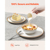 VEVOR Dinnerware Set, Service for 8 (32 PCS), Round Plates and Bowls Sets, Scratch Resistant Ceramic Dinner Ware, Dishwasher and Microwave Suitable Kitchen Dish, for Dessert Salad Soup Pasta, White
