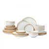 VEVOR Dinnerware Set, Service for 8 (32 PCS), Round Plates and Bowls Sets, Scratch Resistant Ceramic Dinner Ware, Dishwasher and Microwave Suitable Kitchen Dish, for Dessert Salad Soup Pasta, White