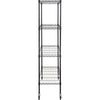 VEVOR Storage Shelving Unit with Wheels, 4-Tier Adjustable, 700 lbs Capacity, Heavy Duty Garage Shelves Metal Organizer Wire Rack, Black, 47.2" L x 17.7" W x 74" H for Kitchen Pantry Basement Bathroom