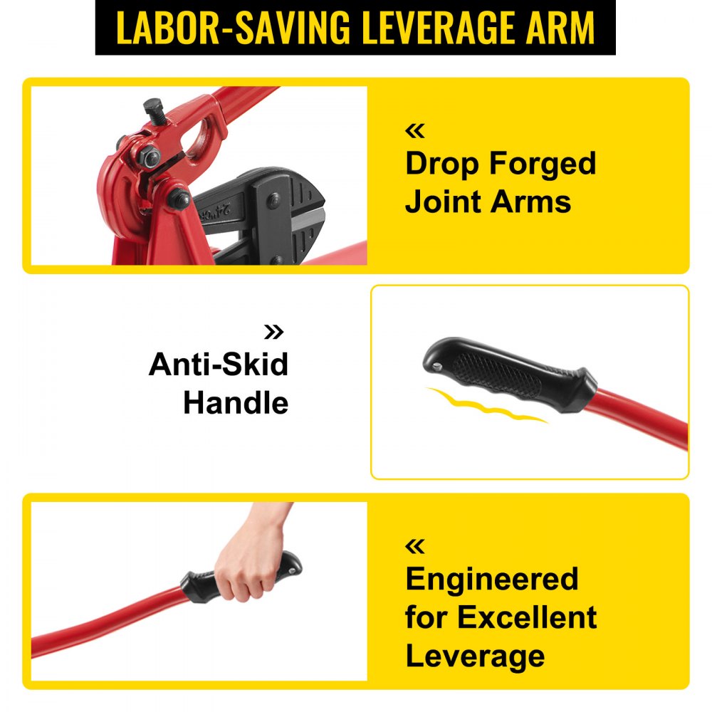 VEVOR Bench Swager Tool 24\" Wire Rope Swaging Tool with Crimper Cable Bolt Cutter Head Bench Crimper 1/16\"-3/16\" Aluminum/Copper Sleeves Bench Cable Alloy Steel Crimper Swager for1/2\" Wire Rope Fe