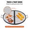VEVOR X-Marks Fire Pit Grill Grate, Foldable Round Cooking Grate, Heavy Duty Steel Campfire BBQ Grill Grid with Handle and Support X Wire, Portable Camping Cookware for Outside Party, 36 Inch Black
