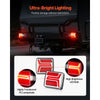 VEVOR Trailer Lights, 2PCS 12V Square Magnetic LED Trailer Tail Lights Kit with Stop Brake Turn Tail License Lamp, Waterproof Tow Lighting Kit with Wiring Harness for Boat Truck Camper RV Snowmobile