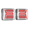 VEVOR Trailer Lights, 2PCS 12V Square Magnetic LED Trailer Tail Lights Kit with Stop Brake Turn Tail License Lamp, Waterproof Tow Lighting Kit with Wiring Harness for Boat Truck Camper RV Snowmobile
