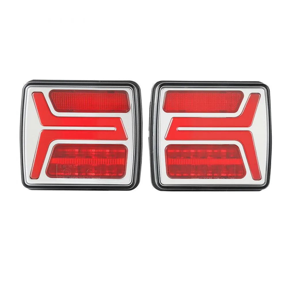 VEVOR Trailer Lights, 2PCS 12V Square Magnetic LED Trailer Tail Lights Kit with Stop Brake Turn Tail License Lamp, Waterproof Tow Lighting Kit with Wiring Harness for Boat Truck Camper RV Snowmobile